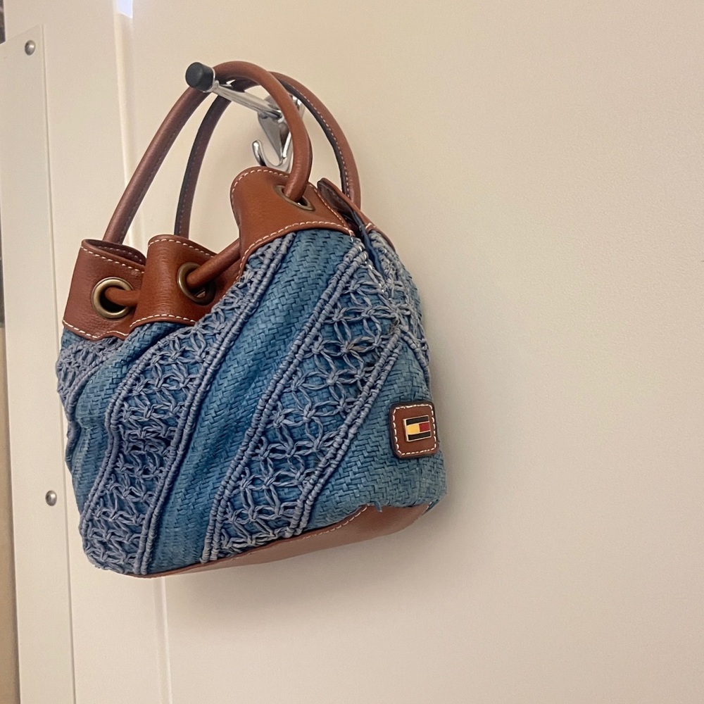 Tommy Hilfiger Denim Draw String Double Handbag. - image 3